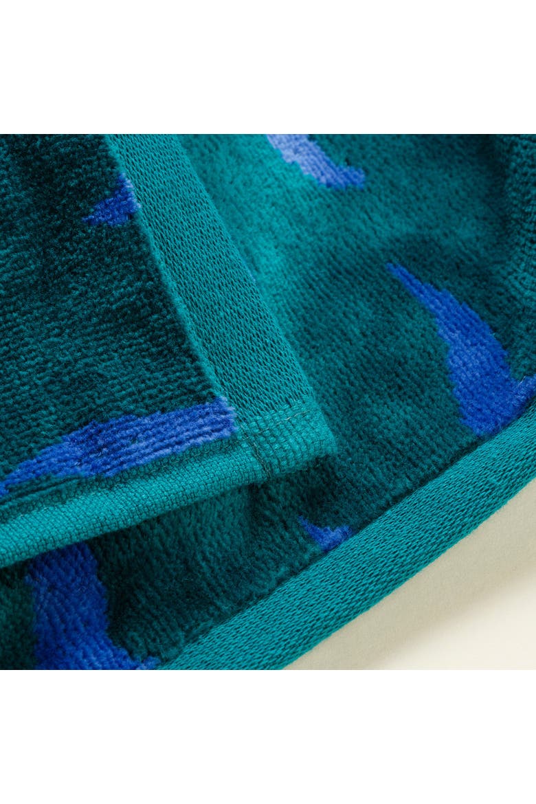 Tabea Embroidered Velvet 100% Cotton Bath Spa Luxury, Alternate, color, Green - Blue