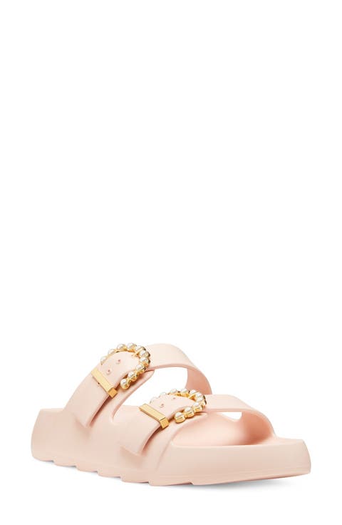 Imitation Pearl Buckle Slide Sandal (Women)