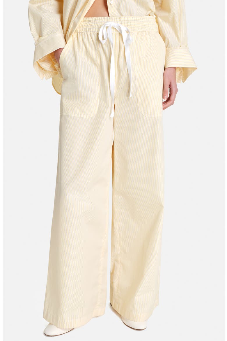Main St Tie Waist Wide Leg Pants, Main, color, IVORY / YELLOW