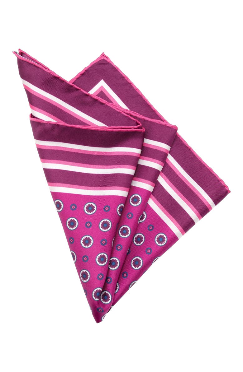 Elizabetta Pantera - Silk Pocket Square for Men, Alternate, color, Magenta