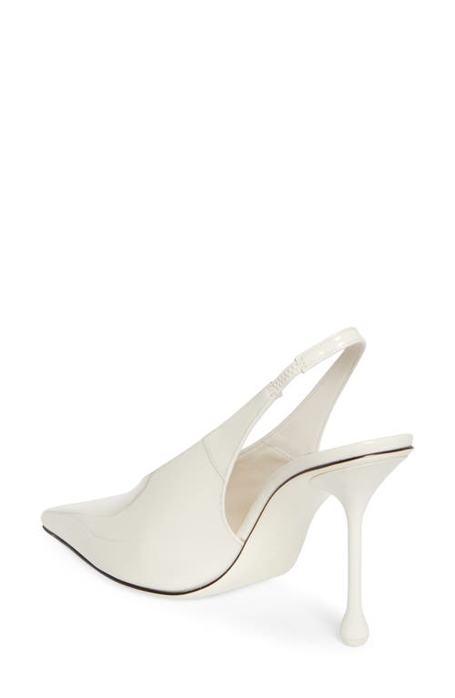 Jimmy Choo Isa Pointed Toe Slingback Pump In Latte Patent