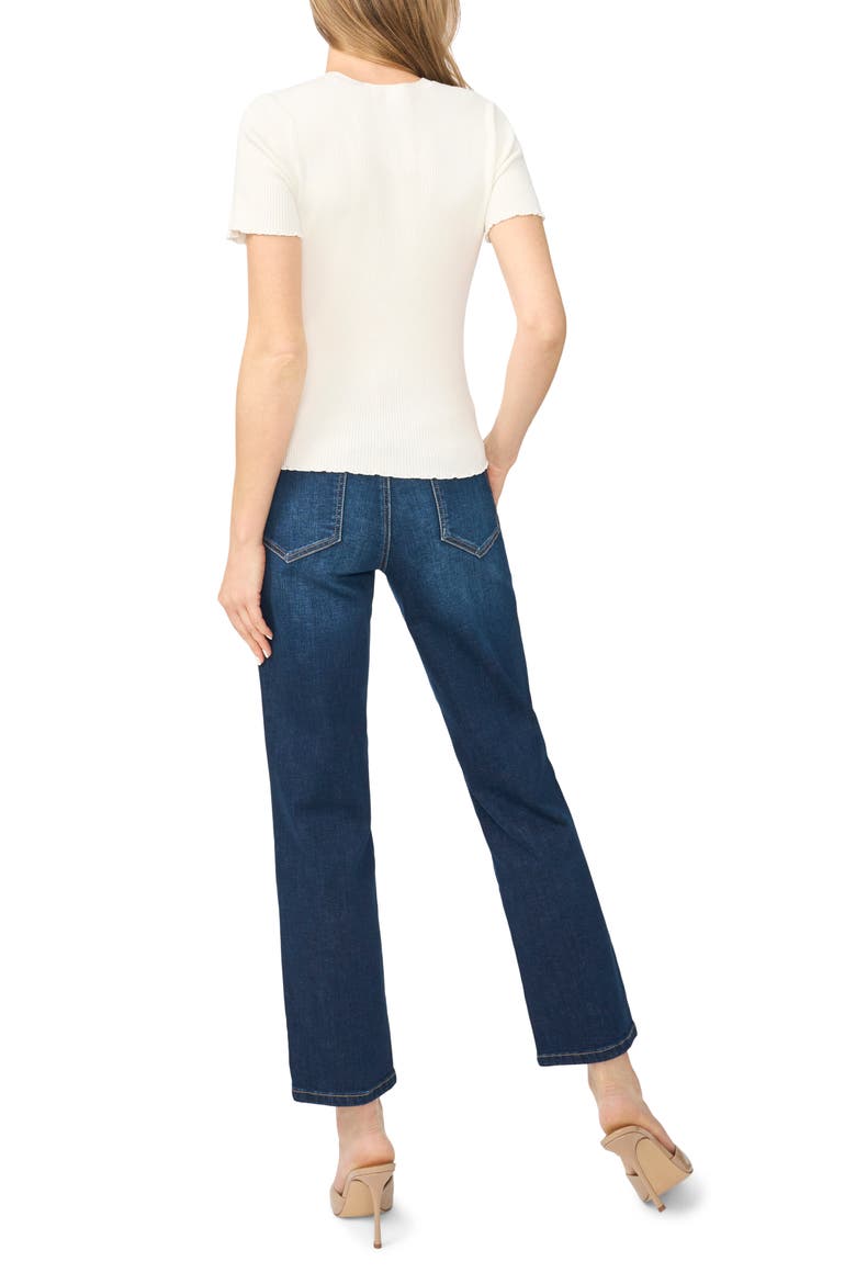 Ribbed Scallop Trim Sweater, Alternate, color, NEW IVORY