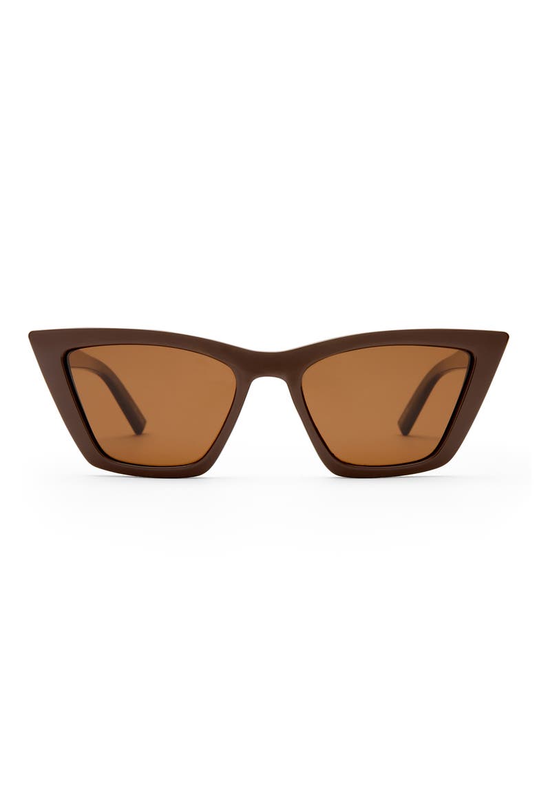 Velodrom 54mm Cat Eye Sunglasses, Main, color, COCOA / BROWN MONO POLARIZED