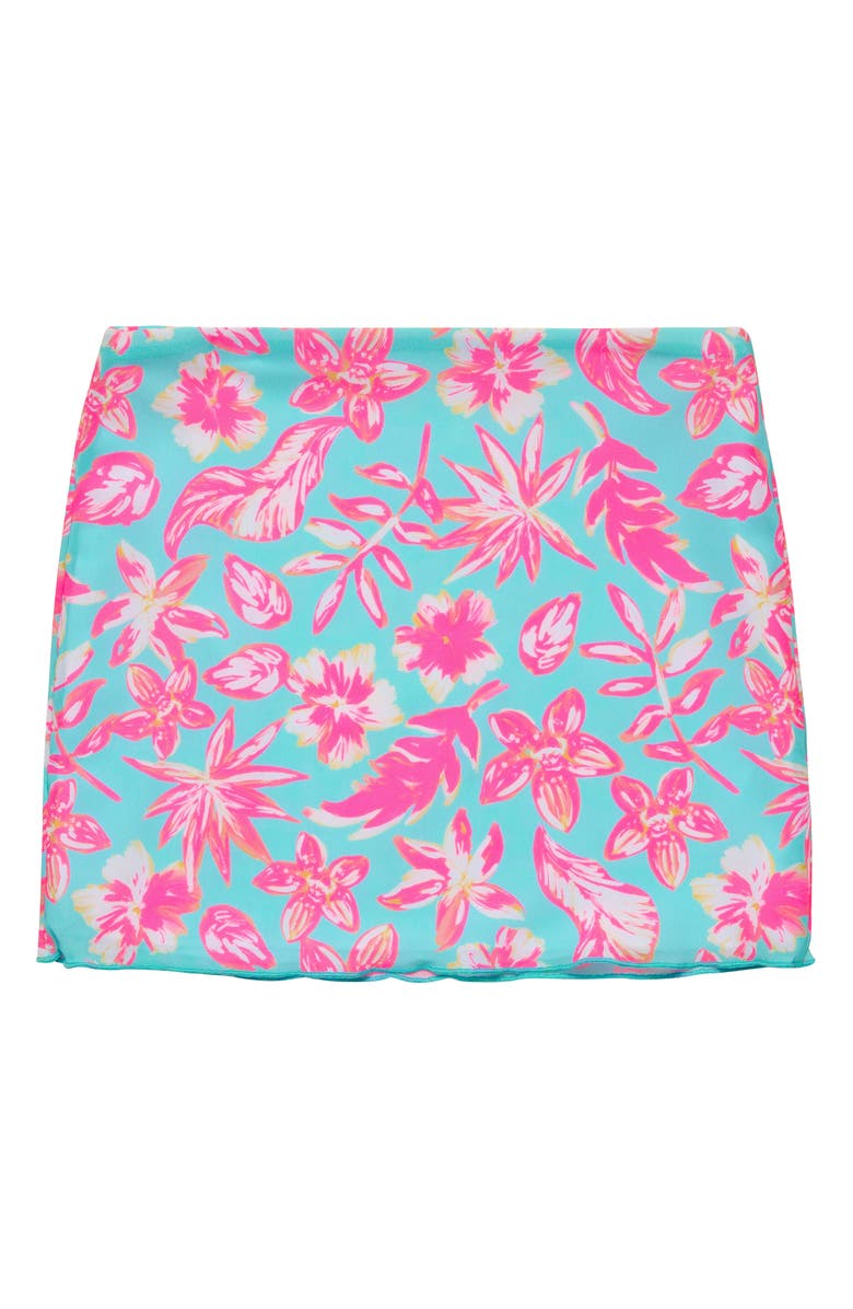 Snapper Rock Kids' Tropical Glow Cover-Up Miniskirt, Main, color, Blue