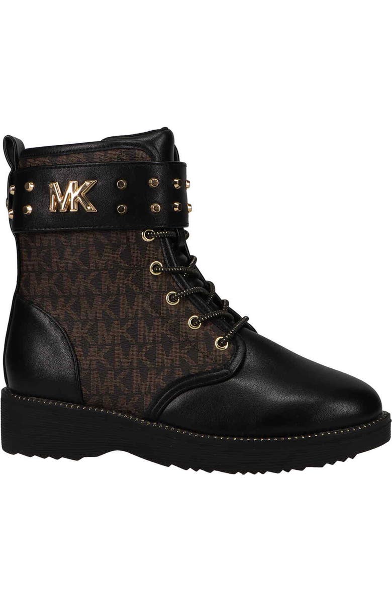 MICHAEL Michael Kors Haskell Studs Faux Patent Leather Boot, Alternate, color,