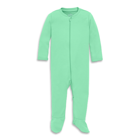 Baby Organic Zip Footie In Solid