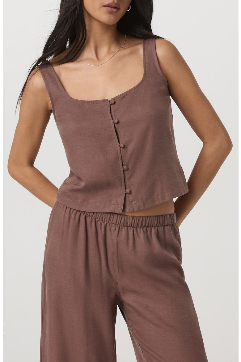 Trestles Twill Button Tank, Main, color, SABLE