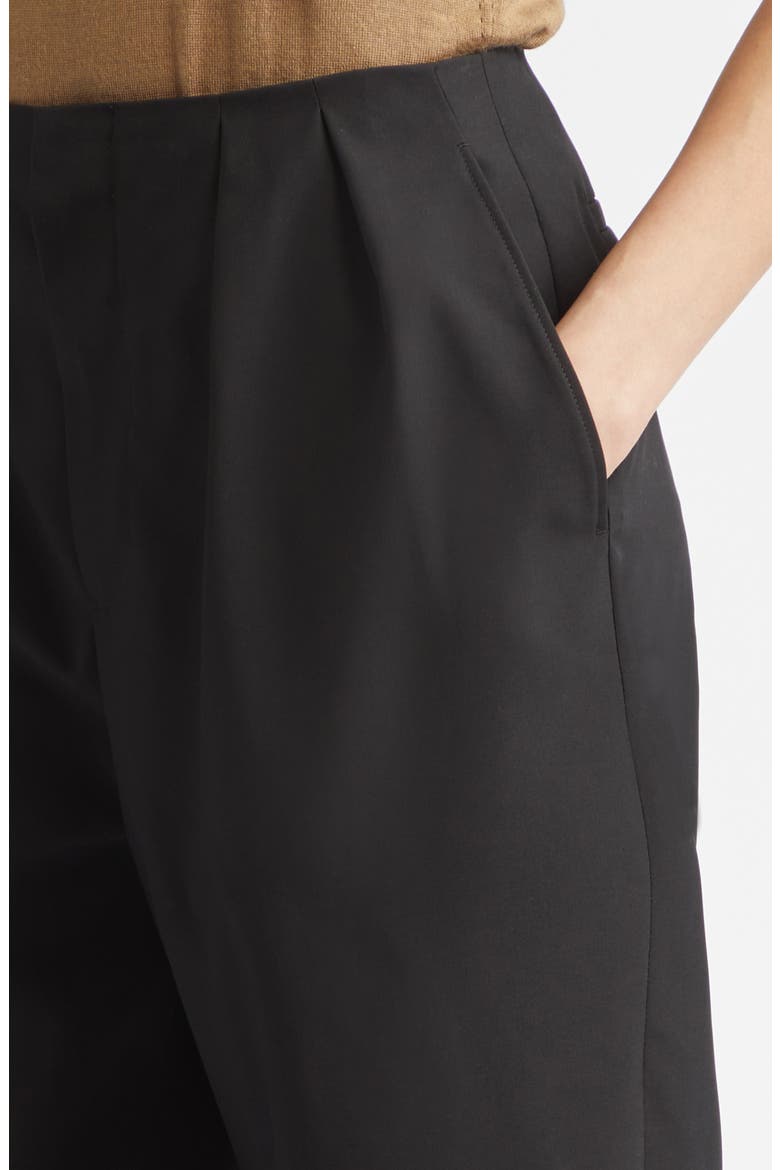 Relaxed Pleated Virgin Wool Trousers, Alternate, color, BLACK