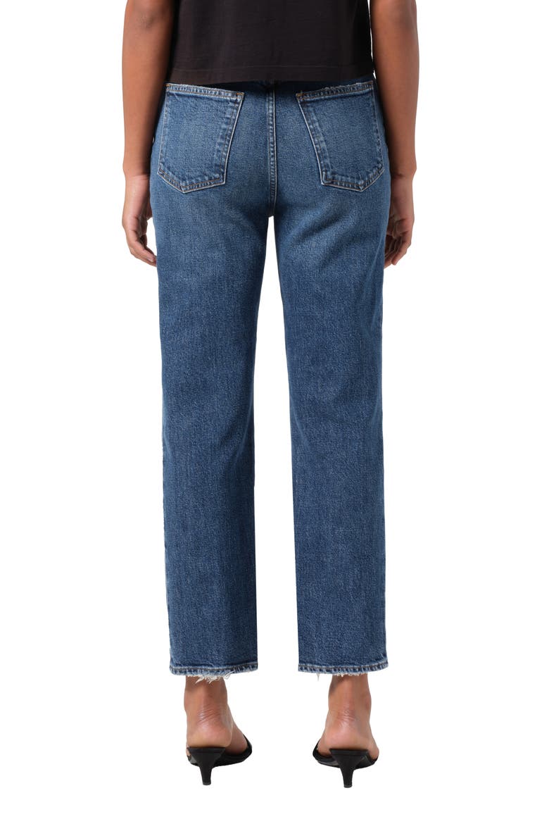 '90s Pinch Waist High Waist Crop Straight Leg Jeans, Alternate, color, SOLACE