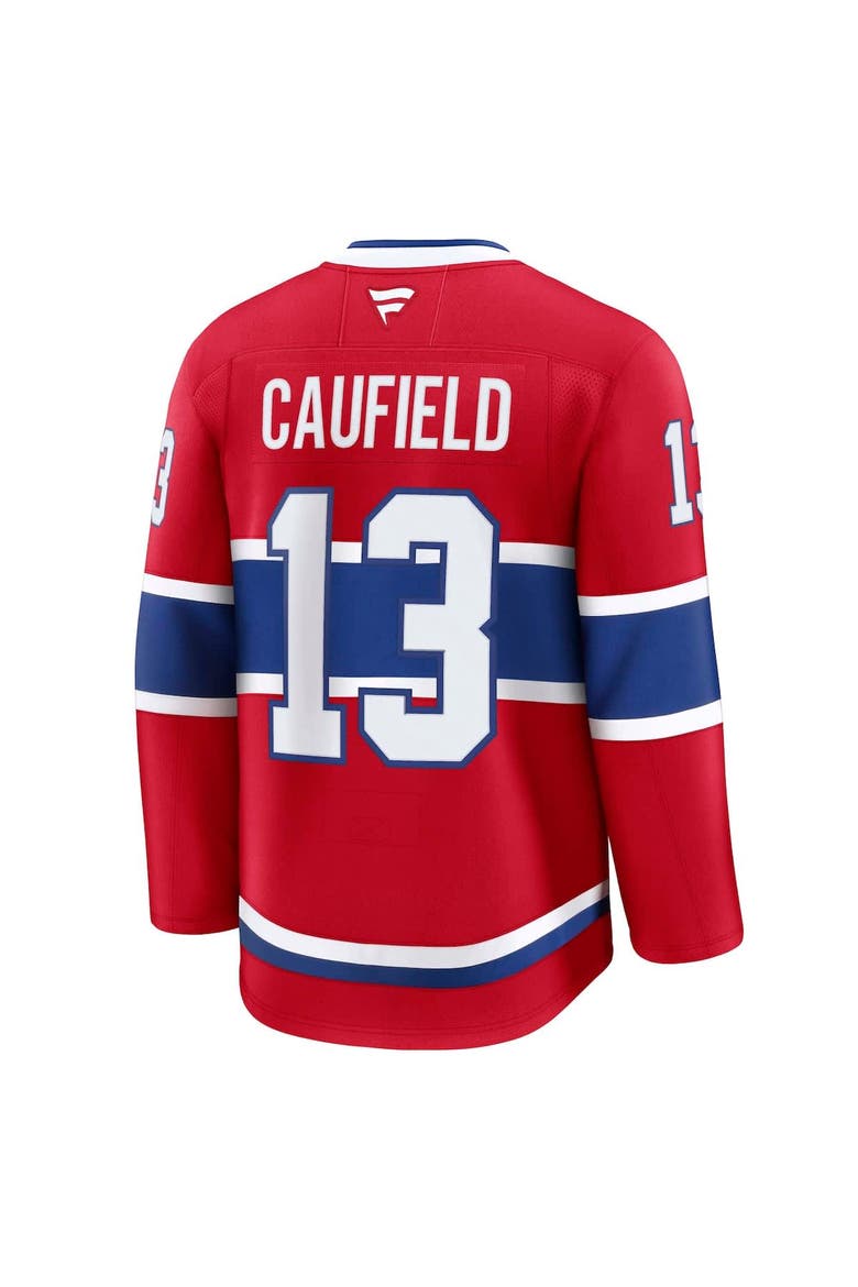 Men's Fanatics Cole Caufield Red Montreal Canadiens Home Premium Jersey, Alternate, color, Red