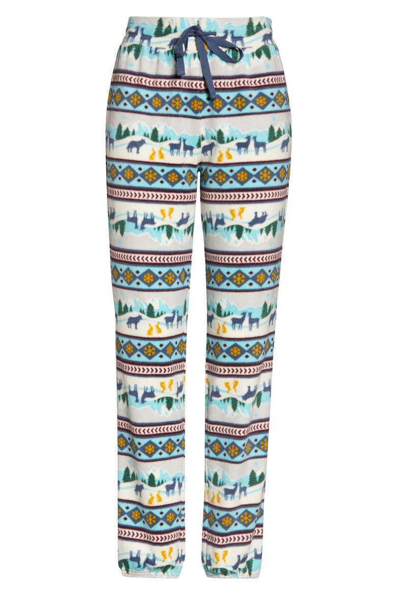 Print Microfleece Joggers, Alternate, color, GREY MICRO WOODLAND SCENE