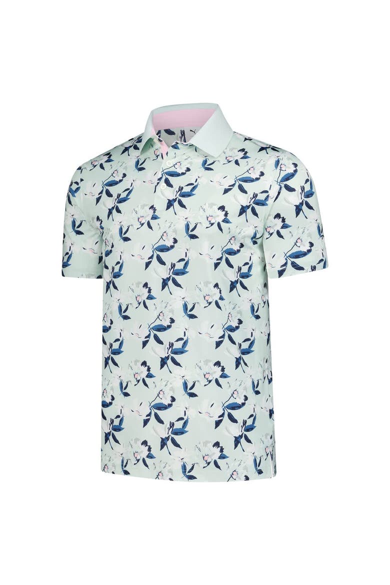Men's Puma Mint Arnold Palmer MATTR Spring Florals Polo, Alternate, color, Mint