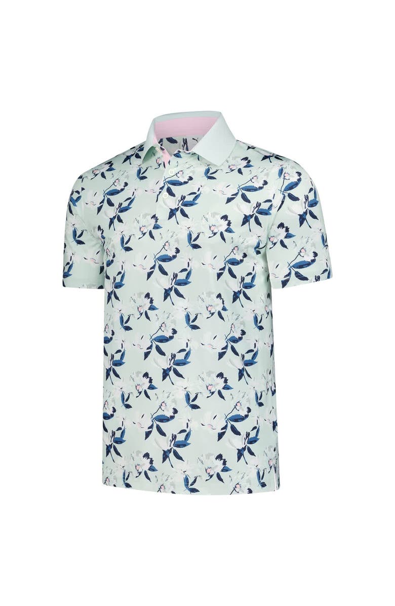 PUMA Men's Puma Mint Arnold Palmer MATTR Spring Florals Polo, Alternate, color, Mint