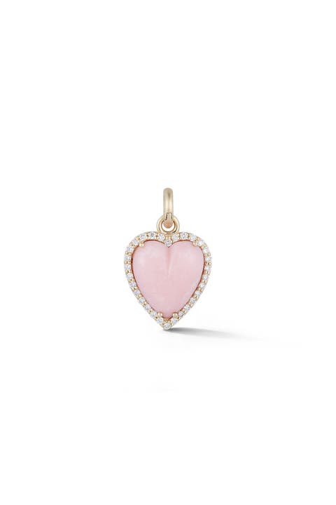 Alana Heart Charm with Pink Opal and Diamonds