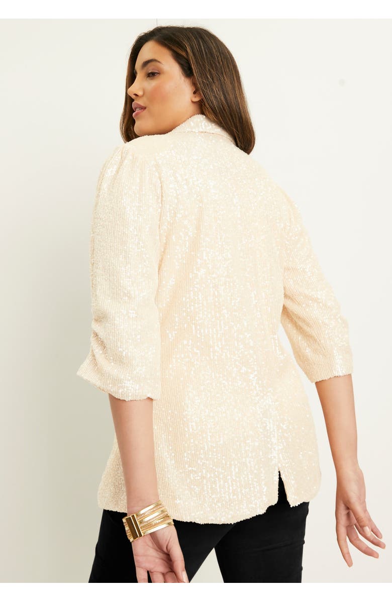 June + Vie Sequin Blazer, Alternate, color, Black
