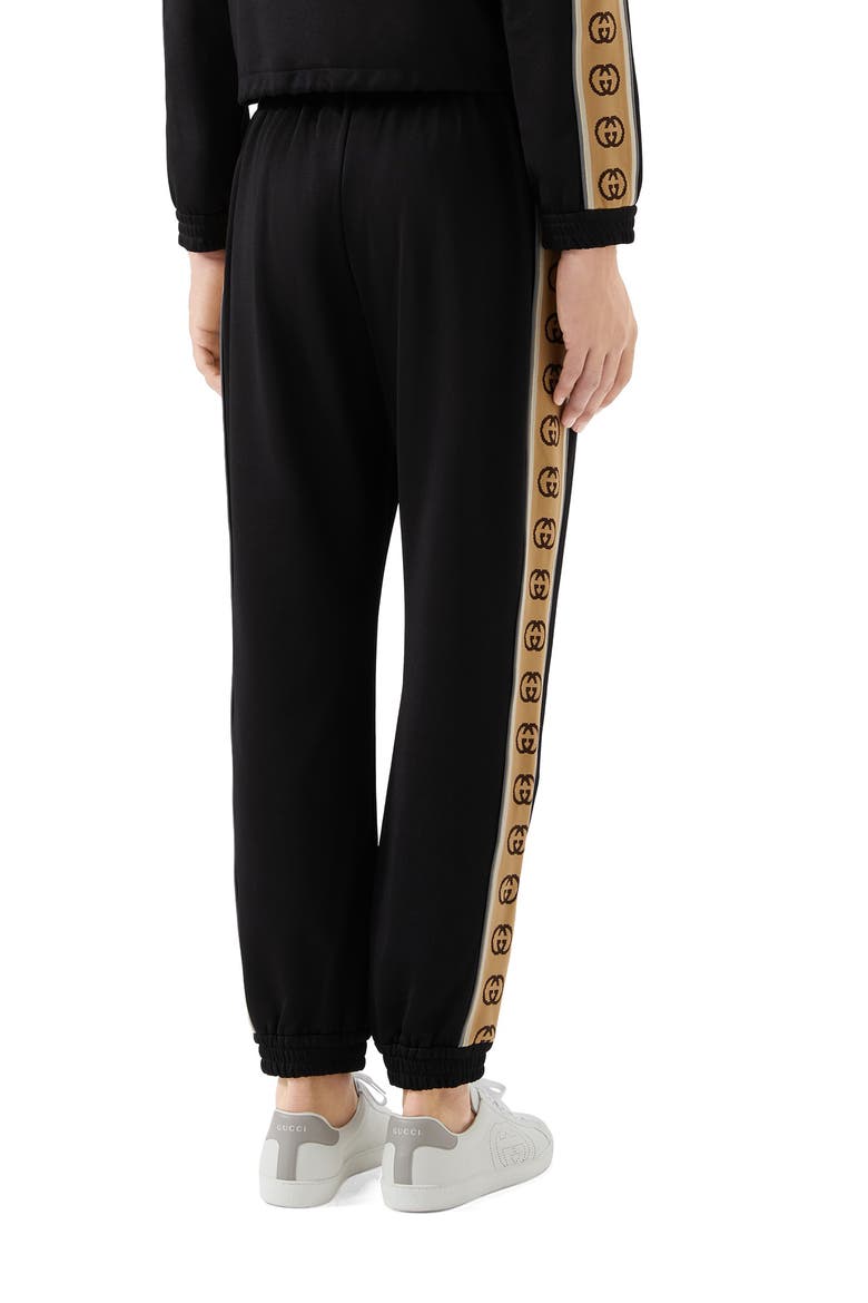 Loose Technical Jersey Jogging Pants, Alternate, color, BLACK