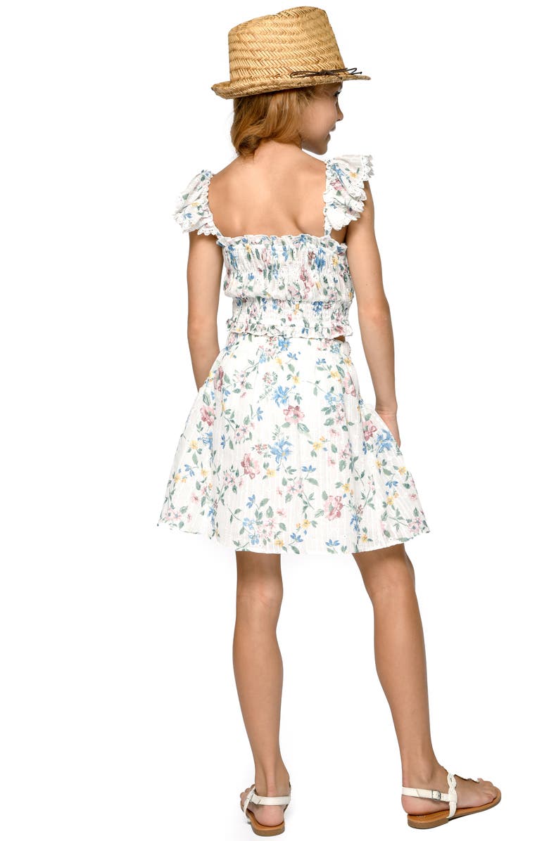 Hannah Banana Kids' Print Flare Miniskirt, Alternate, color, White Multi