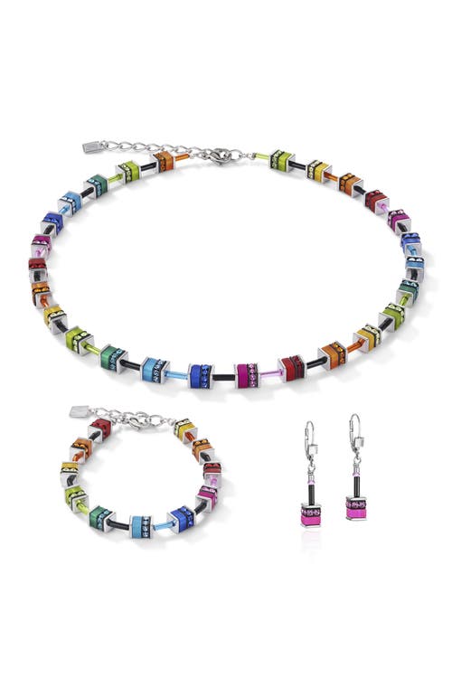 Coeur De Lion Geocube® Classic Polaris & Rhinestone Earrings In Metallic