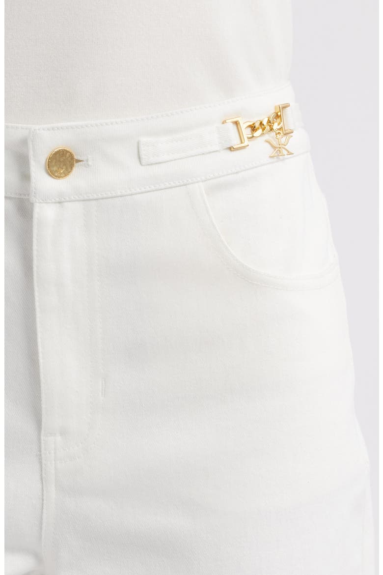 June Goldtone Trim Denim Jeans, Alternate, color, WHITE