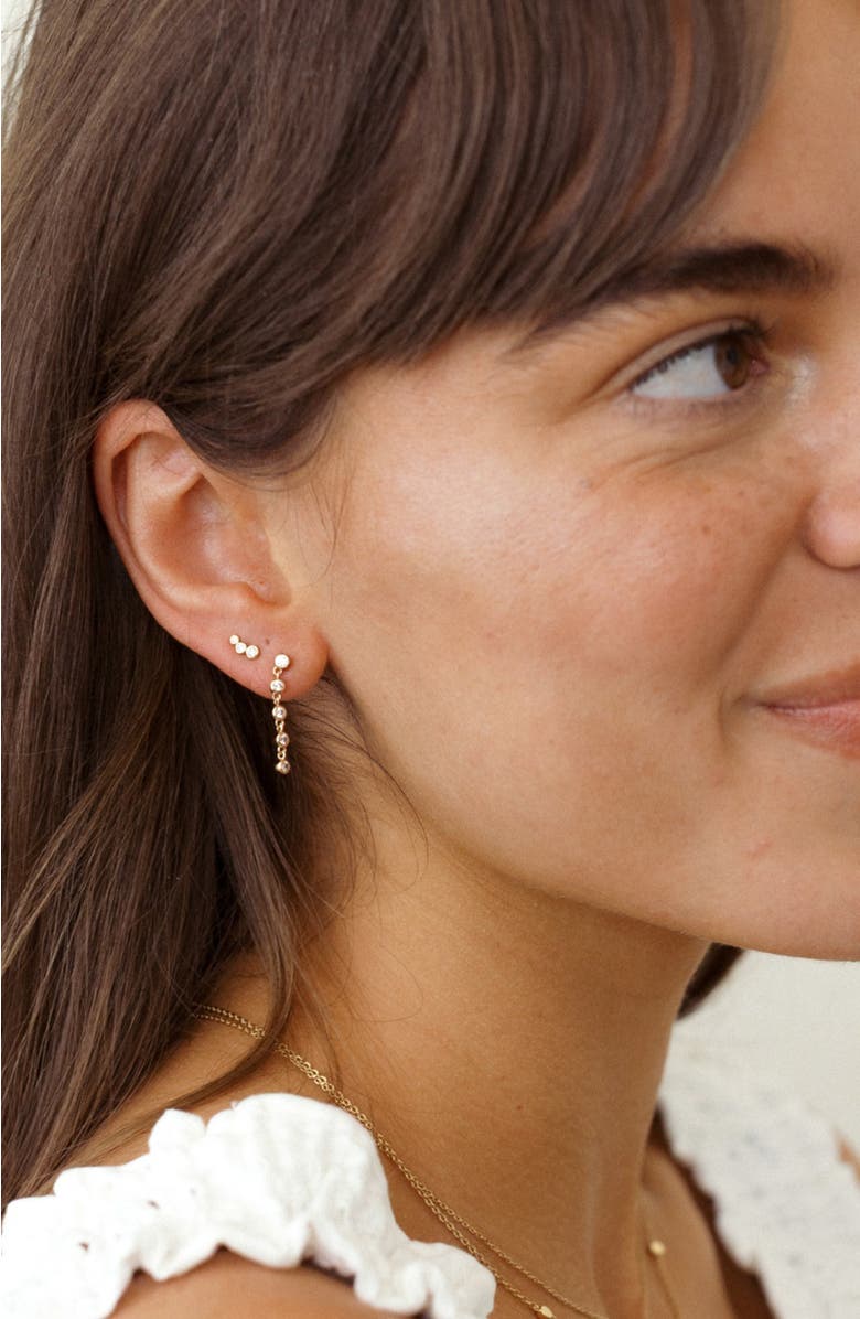 MADE BY MARY CZ Poppy Climber Stud Earrings, Alternate, color, Gold Vermeil