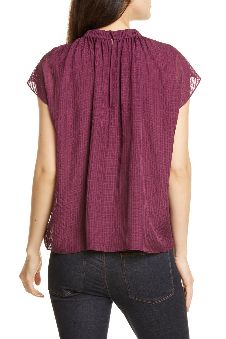Gathered Silk Top, Alternate, color, PURPLE NECTAR