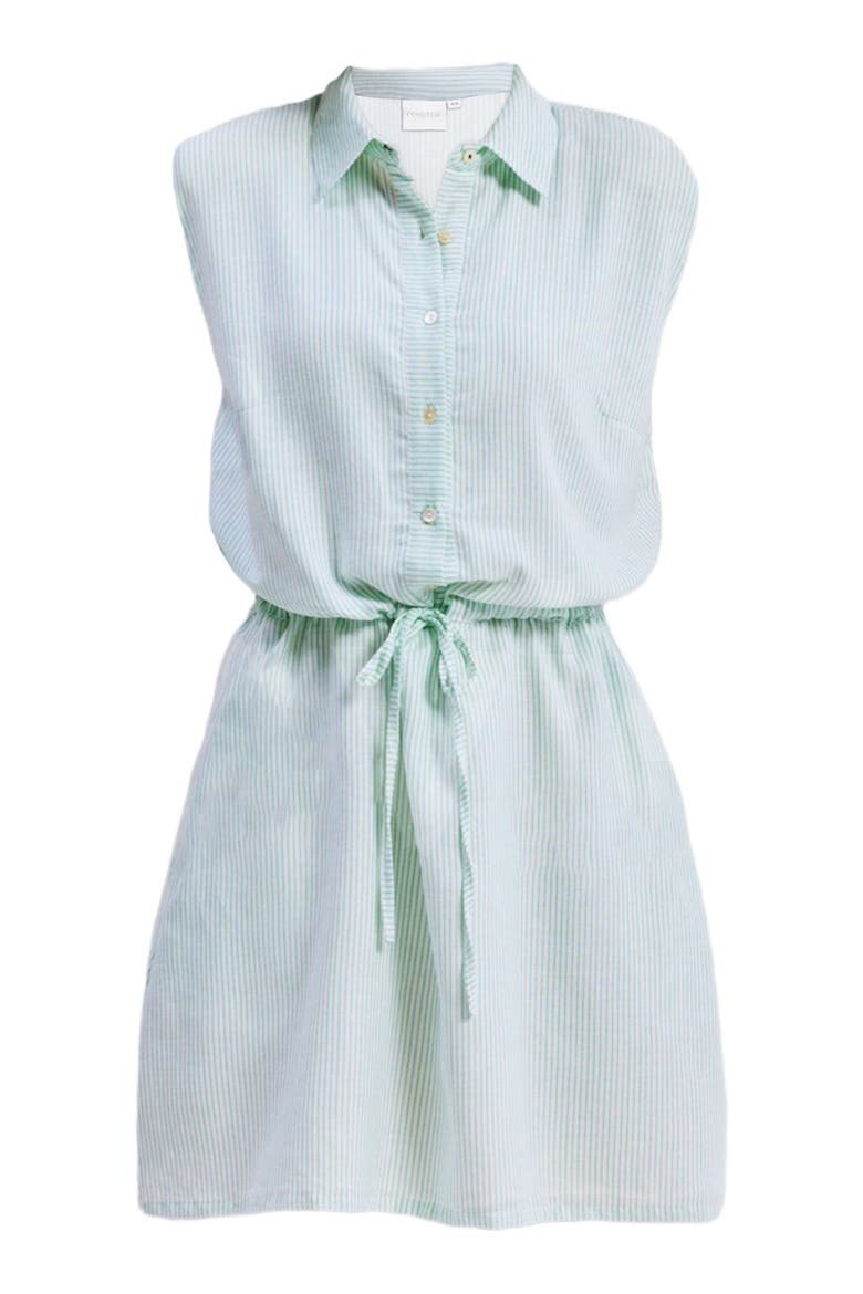 Drawstring Shirt Dress in Stripes, Alternate, color, Parallel Paths