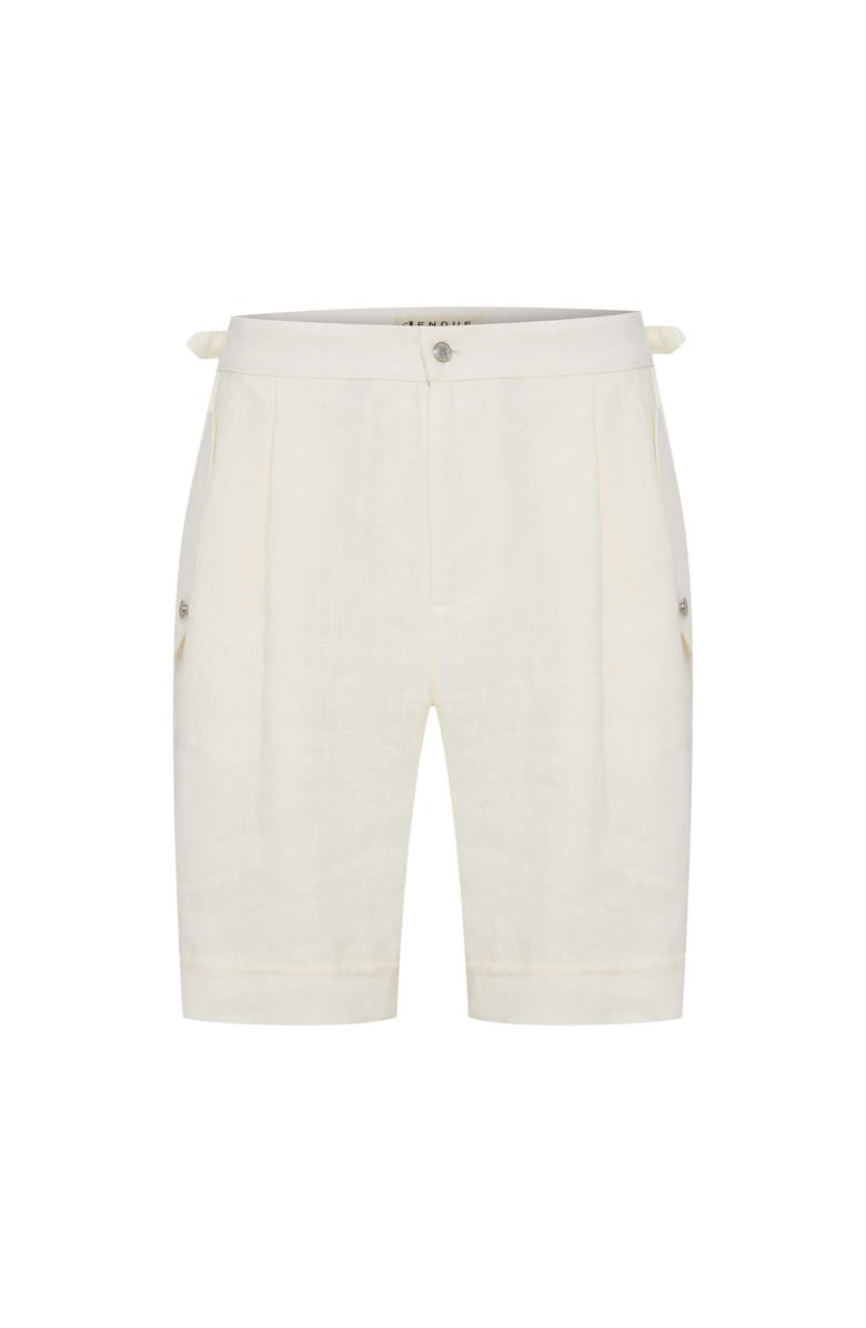 Jendue US Lucia Denim Linen Shorts, Alternate, color, White