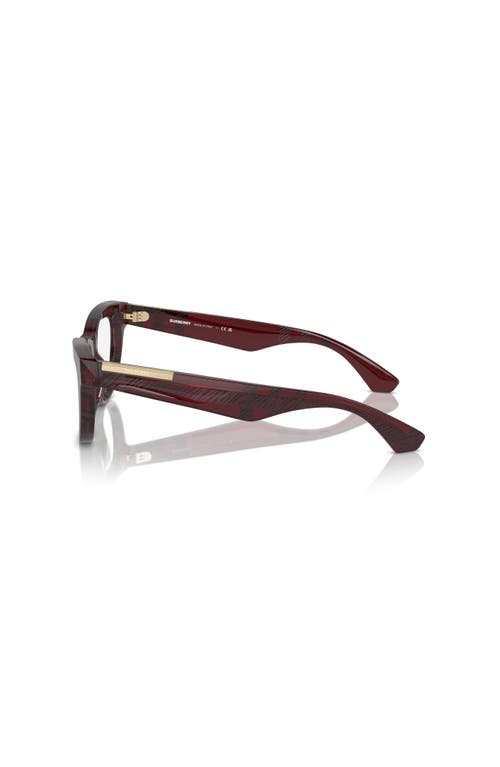 Burberry 52mm Rectangle Optical Glasses In Red