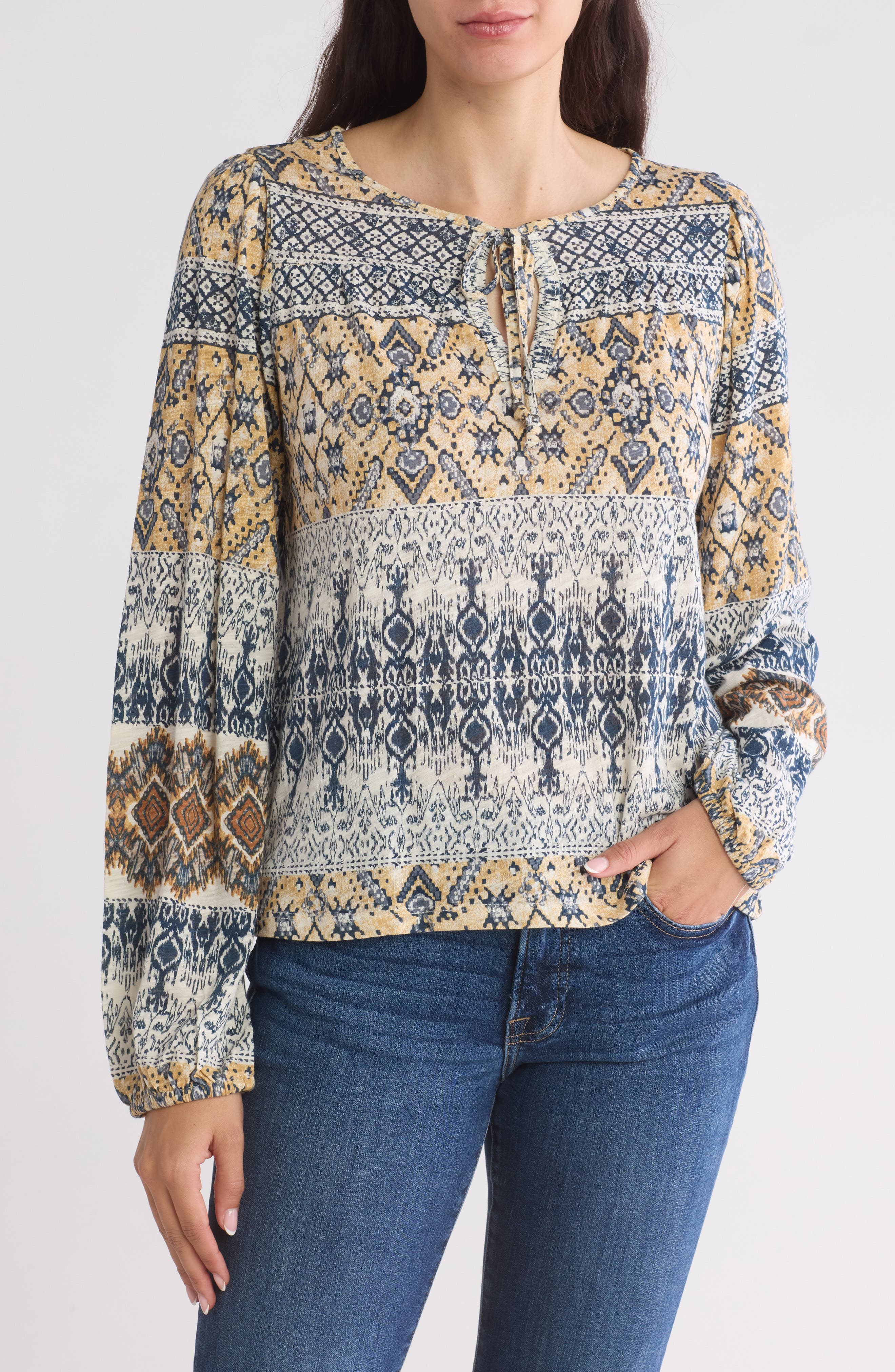 long sleeve peasant top