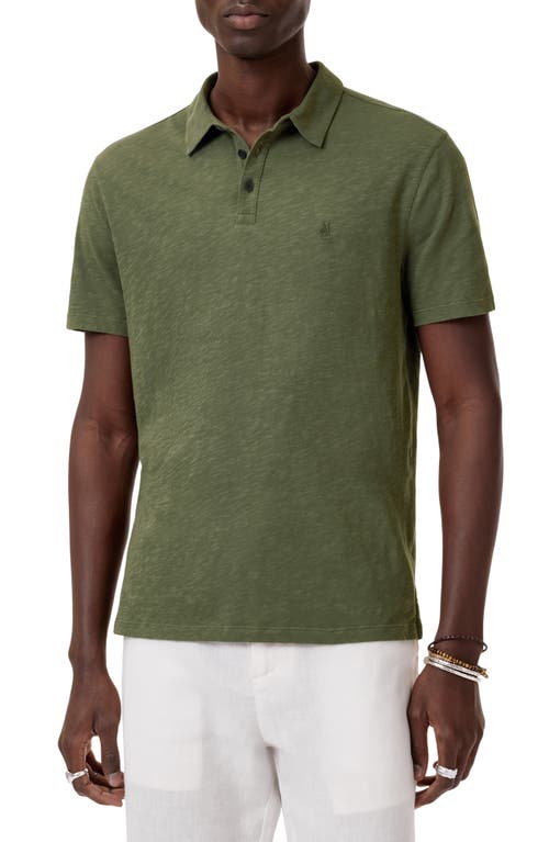 John Varvatos Victor Organic Cotton Polo In Light Olive