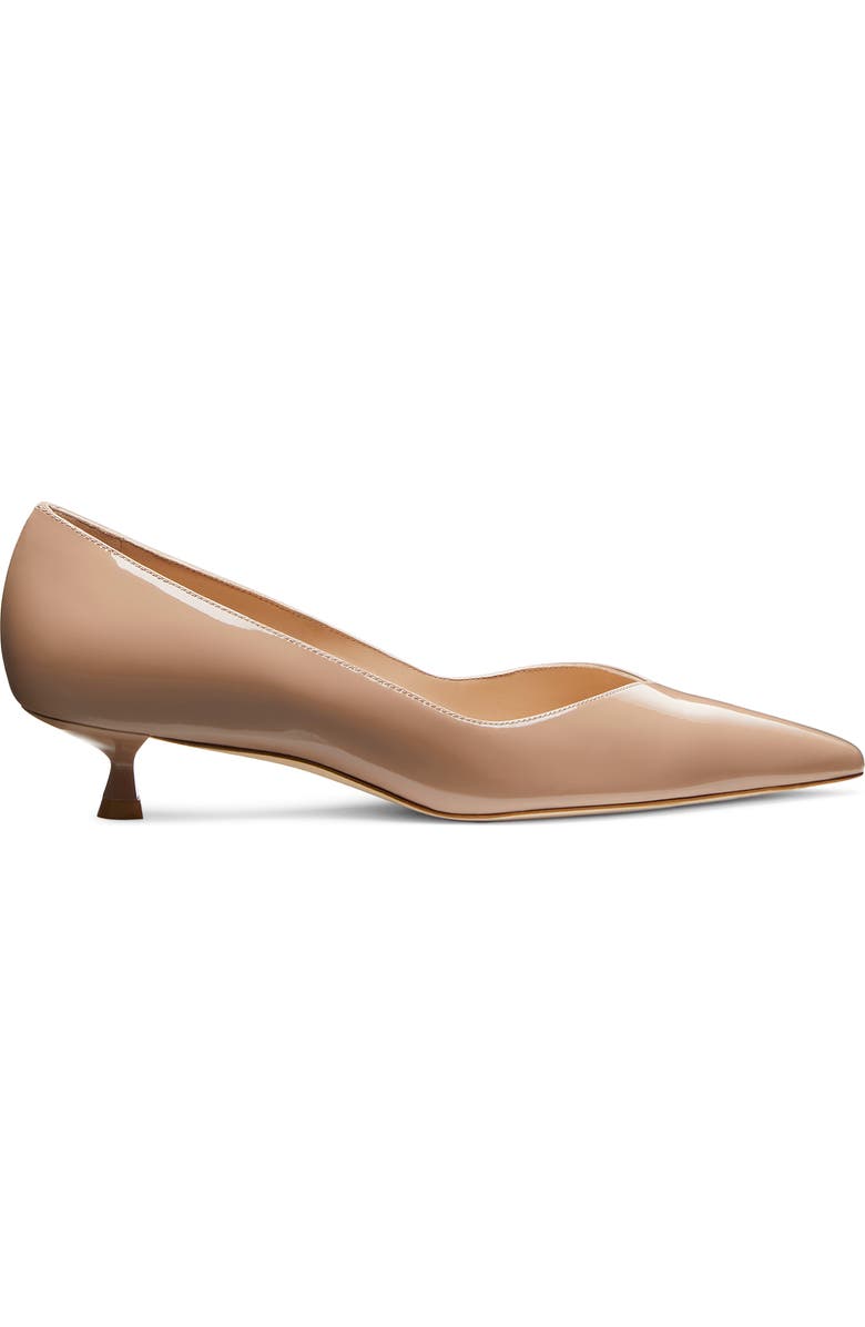 Stuart Weitzman Eva Kitten Heel Pointed Toe Pump, Alternate, color, Fawn