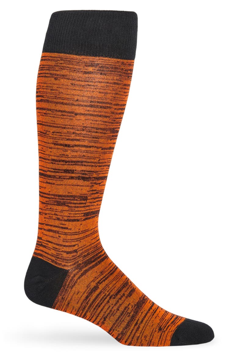 Marled Dress Socks, Main, color, ORANGE / BLACK