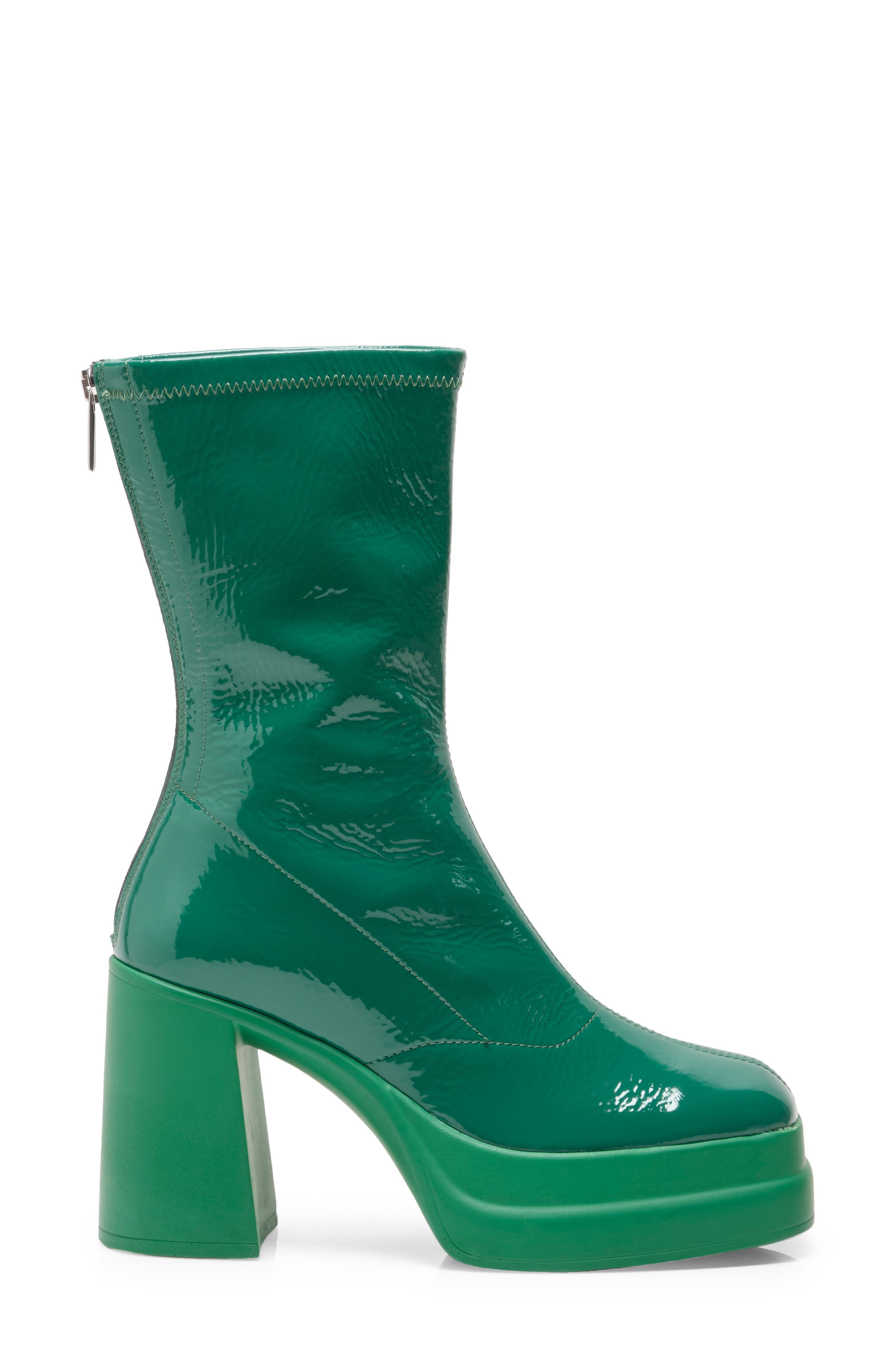 Free People Double Stack Platform Bootie, Alternate, color, Emerald