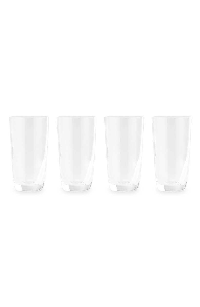 Nambé Taos Set of 4 Highball Glasses, Main, color, Clear