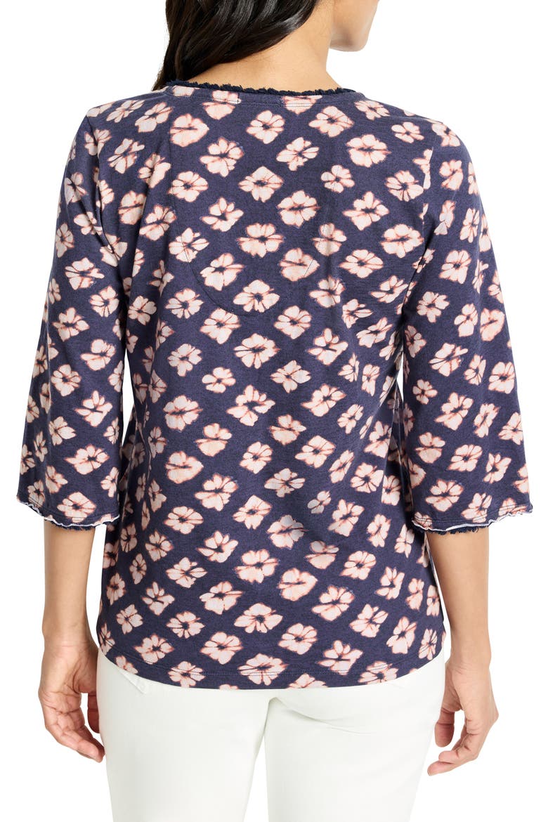 Geo Garden Fringe Top, Alternate, color, INDIGO MULTI