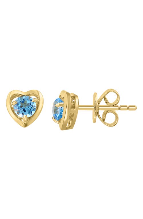 Effy Round Blue Topaz Heart Stud Earrings In Blue