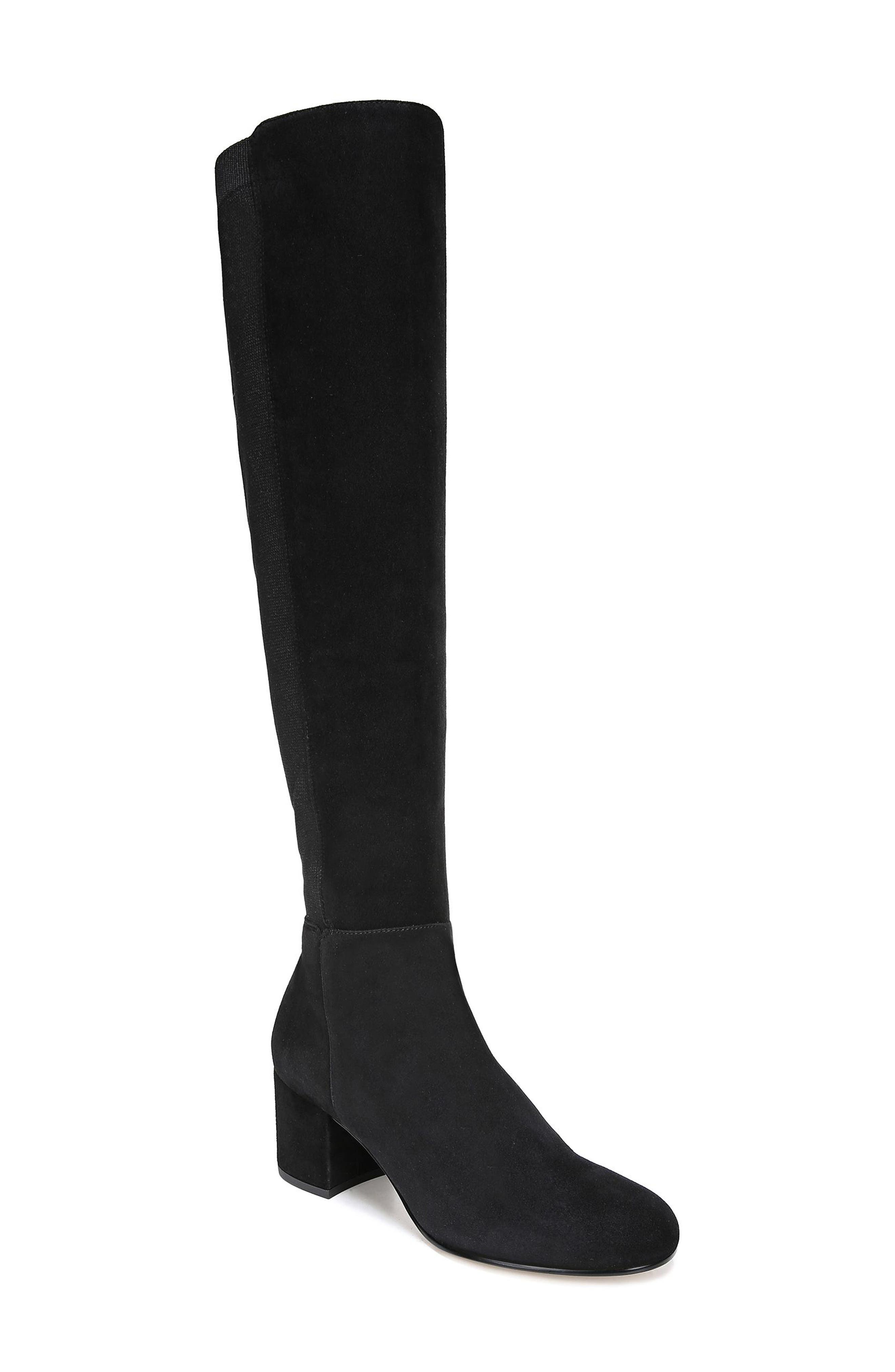 Valda Knee High Boot, Main, color, BLACK SUEDE