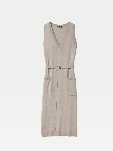 V-neck Silk Cashmere  Dress