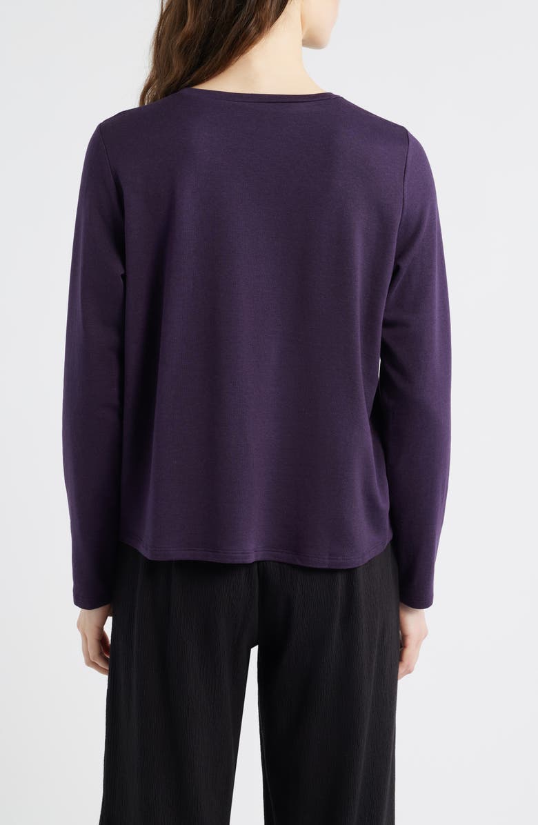 Eileen Fisher Crewneck Top, Alternate, color, Aubergine