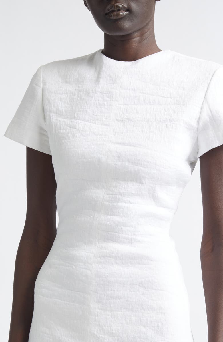 Brandon Maxwell The Ridley Short Sleeve Midi Dress, Alternate, color, White