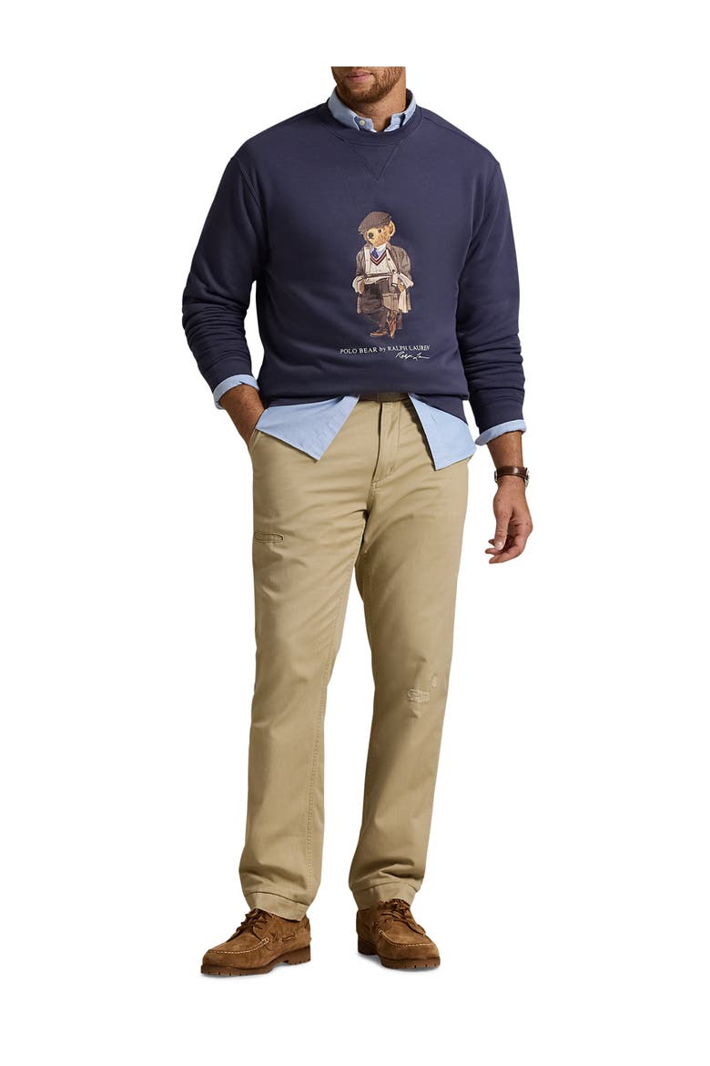 Big & Tall Polo Bear Fleece Sweatshirt, Alternate, color, FADED BLUE HRTG BEAR