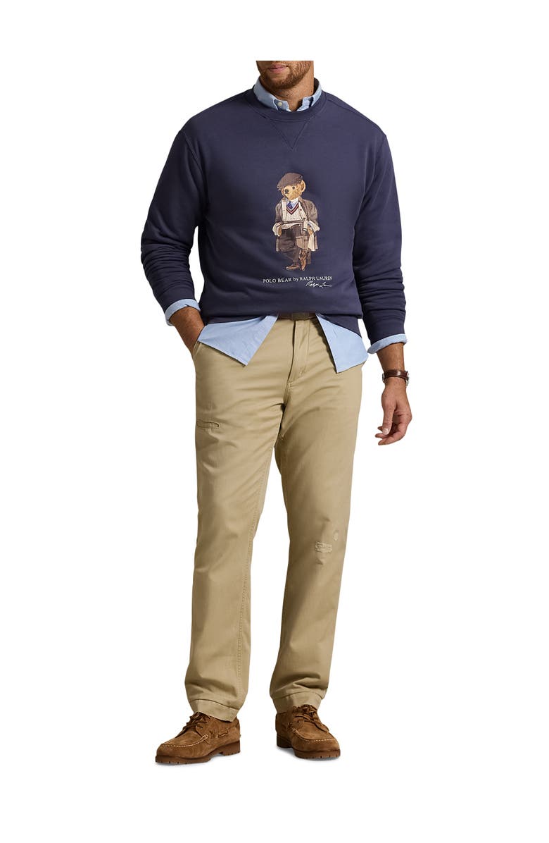 Polo Ralph Lauren Big & Tall Polo Bear Fleece Sweatshirt, Alternate, color, Faded Blue Hrtg Bear