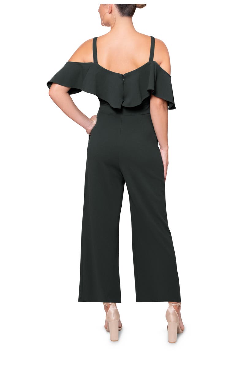 RACHEL Rachel Roy Marcella Off the Shoulder Ruffle Jumpsuit, Alternate, color, Black