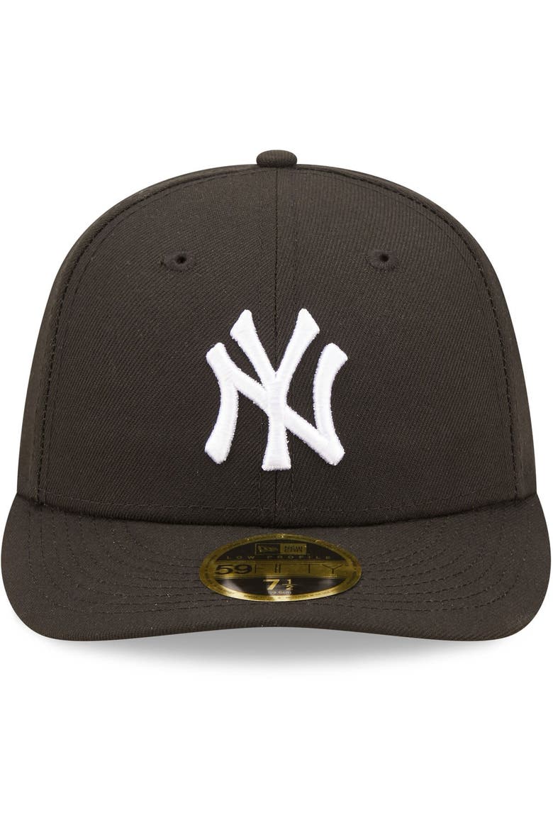Men's New Era New York Yankees Black & White Low Profile 59FIFTY Fitted Hat, Alternate, color, Black