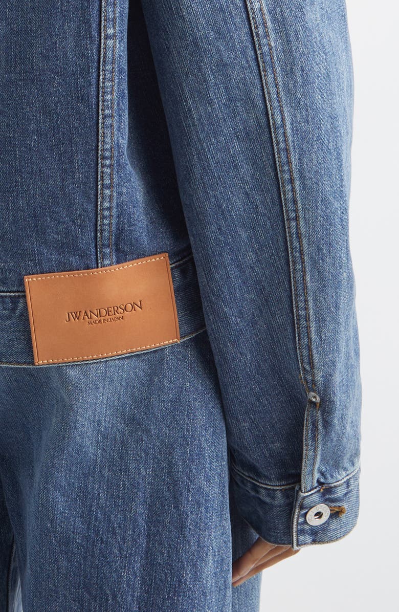 JW Anderson Corduroy Collar Denim Trucker Jacket, Alternate, color, Mid Blue