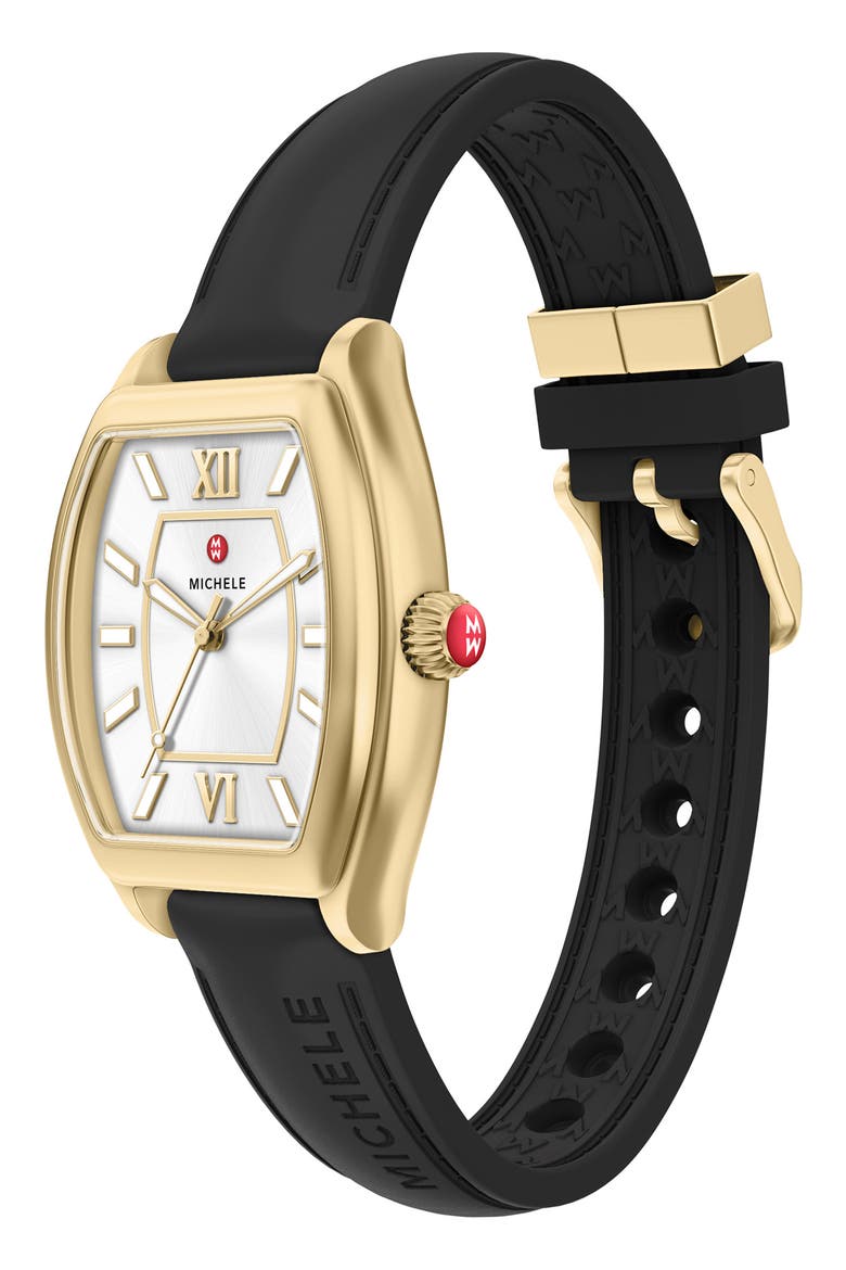 Relevé Sport Mid Silicone Strap Watch, 32mm, Alternate, color, BLACK/ WHITE