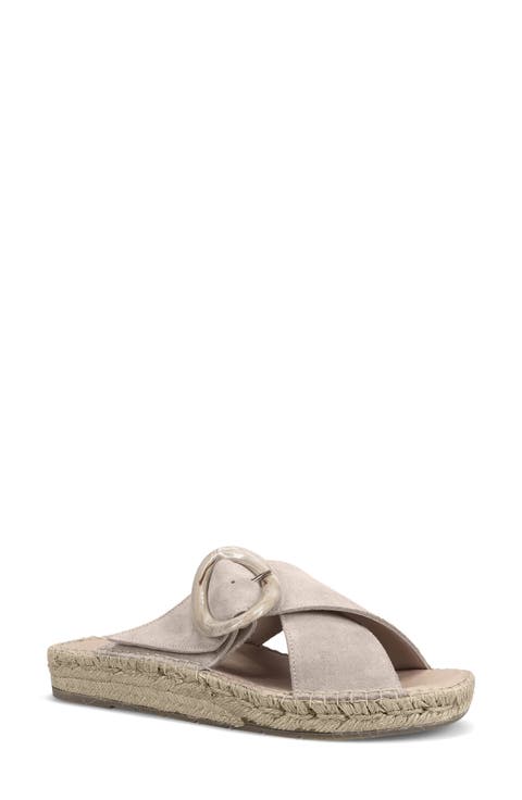 Erin Espadrille Platform Wedge Slide Sandal (Women)