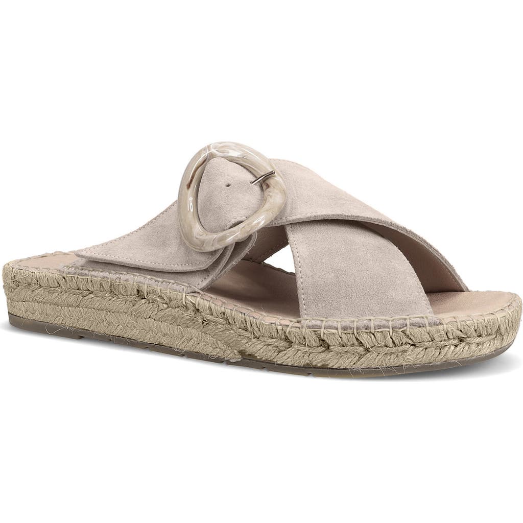 Ron White Erin Espadrille Platform Wedge Slide Sandal In Oyster