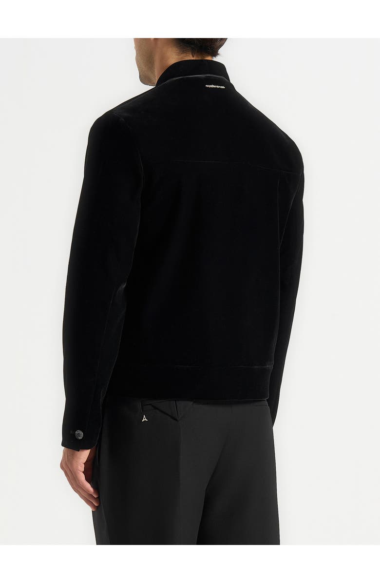 Manière De Voir Nassim Velvet Jacket With Contrast Piping, Alternate, color, Black