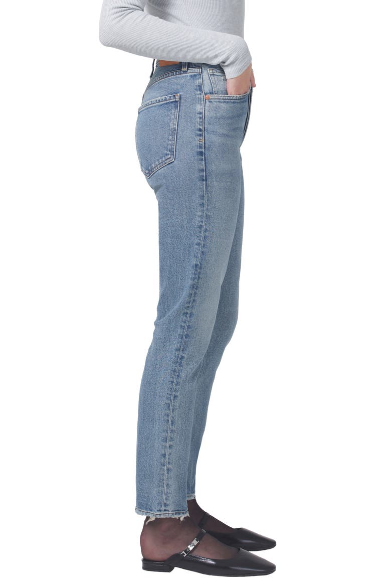 Jolene High Waist Ankle Slim Straight Leg Jeans, Alternate, color, DIMPLE